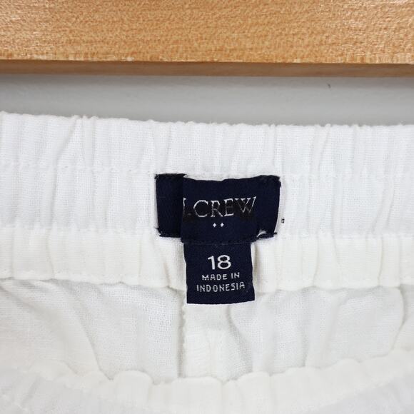 J.Crew Factory Linen Blend Slim Wide Leg Drawstring Pant White Size 18 NWT - Picture 4 of 10
